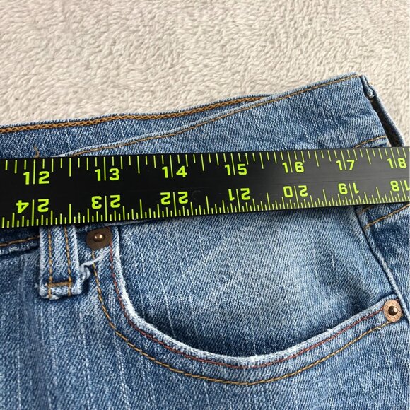Levis Womens 505 Jeans Size 14L Light Blue Denim Straight Leg Classic - Picture 4 of 14